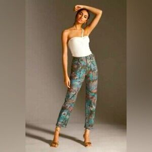 Anthropologie Pilcro The Wanderer Utility Pants Size 25 Painterly Print